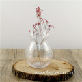 Hammered Crystal Glass Bud Vase Modern Round